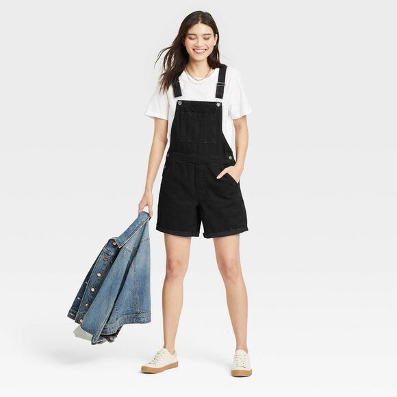 Women's Denim Boyfriend Shortalls - Universal ThreadͲ Size 4 - Picture 1 of 3